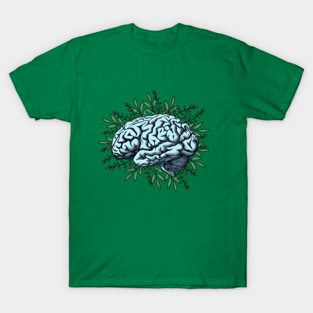 Brain,leaves,positivity, creativity, right hemisphere brain, health, Mental, mind T-Shirt by Collagedream